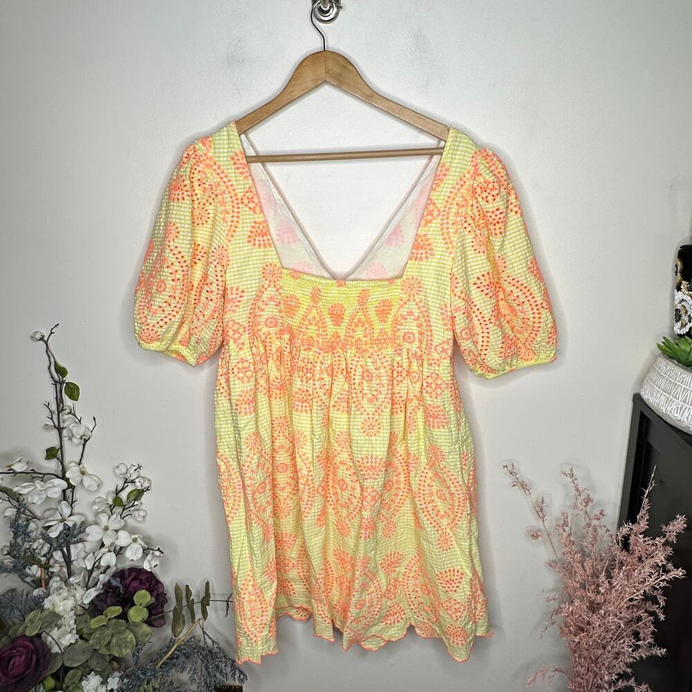 LILLY PULITZER Sarafina Dress Calla Yellow Gingham Seersucker Sz 12 $258 {X52} - Picture 8 of 11